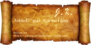 Jobbágyi Karmelina névjegykártya